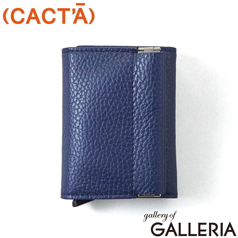 カクタ 三つ折り財布 財布 メンズ レディース 革 (CACT'A) ブランド コンパクト 本革 牛革 レザー 三つ折り RFID FIMAT 2054 NAVY
