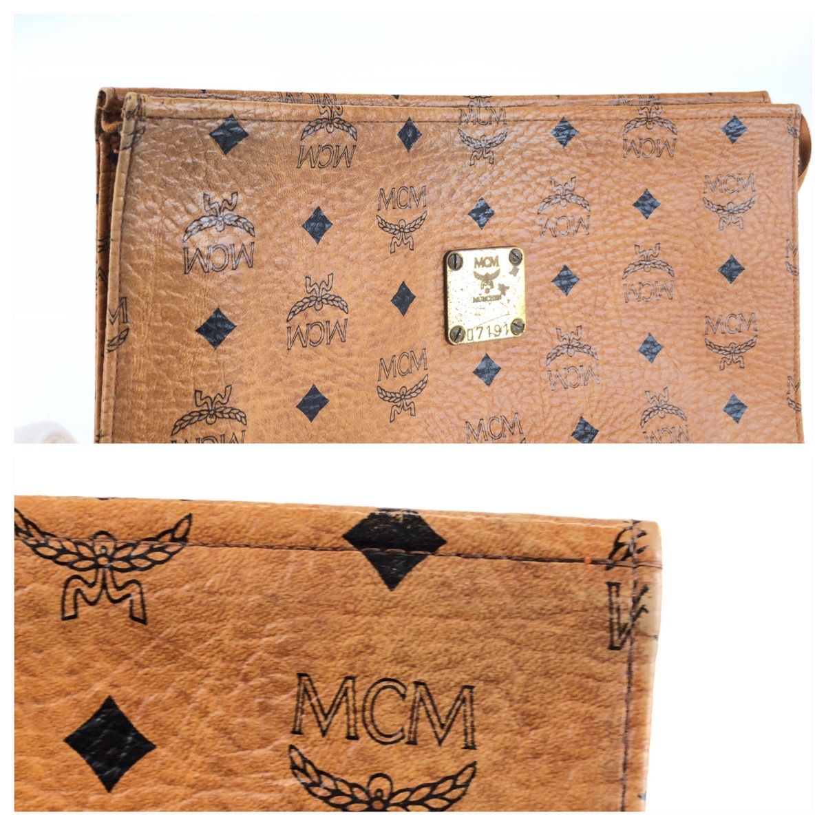 MCM エム シー エム ヴィセトス ブラウン ゴールド金具 レザー 07191