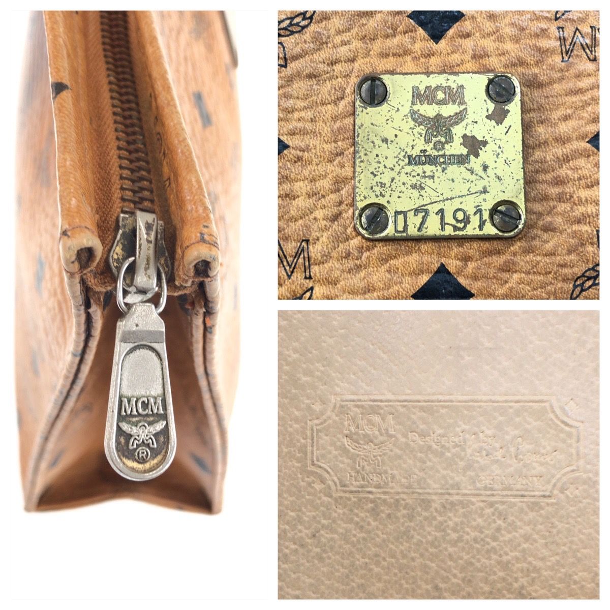 MCM エム シー エム ヴィセトス ブラウン ゴールド金具 レザー 07191
