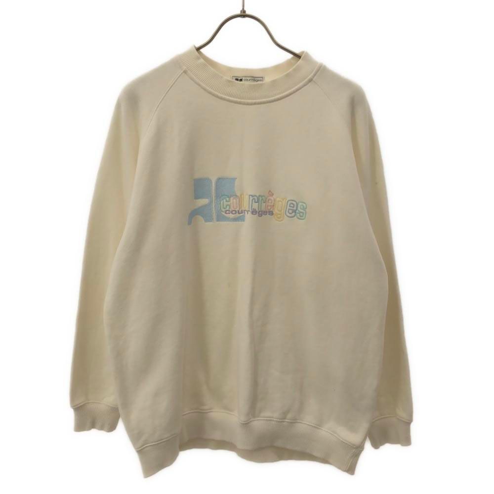 courreges クレージュ ロゴ刺繍 長袖 スウェット トレーナー L