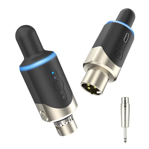 ワイヤレスマイクシステム 6.35mm変換アダプター付き 送受信機セット ワイヤレストランスミッターレシーバー XLR 充電式 マイクとミキサー/PAシステム/アンプを無線で繋げる 自動ペアリング 30ｍ長距離伝送 マイクワイヤレスシステム 無線送受信機★ 9,821円