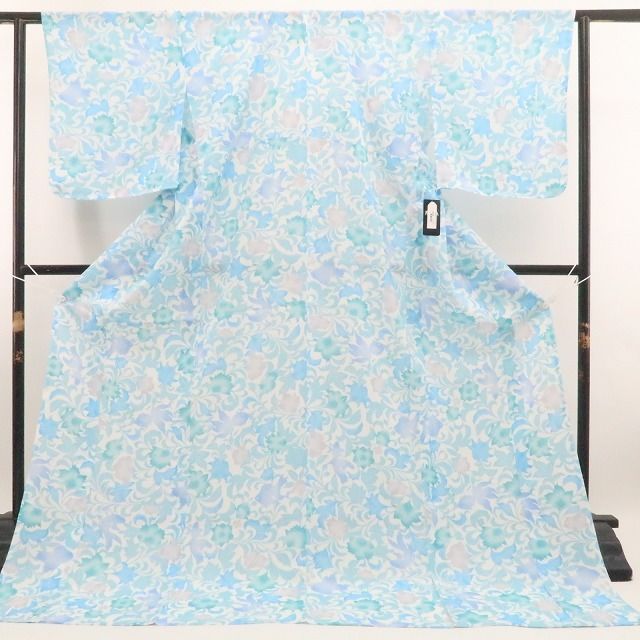 新品・浴衣】撫松庵 セオアルファ 型染金魚 洗える夏着物 仕付け糸付