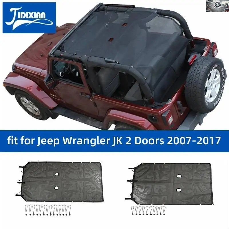 ジープ ラングラー JK 2ドア 2007-2017 車用ルーフトップサンカバー メッシュ断熱ネットカスタム パーツ 9,309円