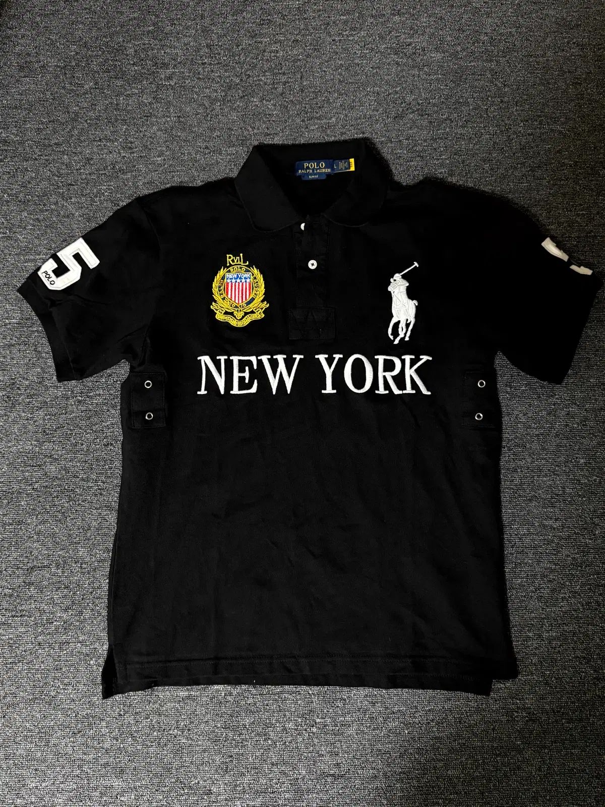 Polo Ralph Lauren チーフキーフ ビックポニー NEW YORK PK カラ 半袖 Tシャツ L