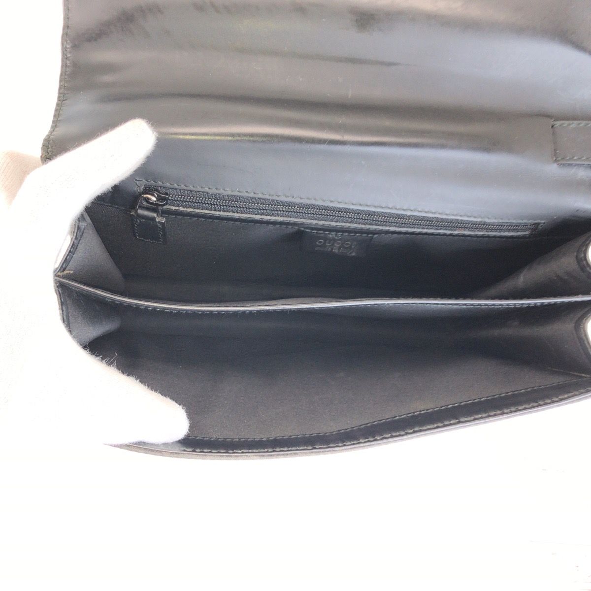 美品 GUCCI グッチ ブラック 黒 シルバー金具 ナイロン/レザー 018