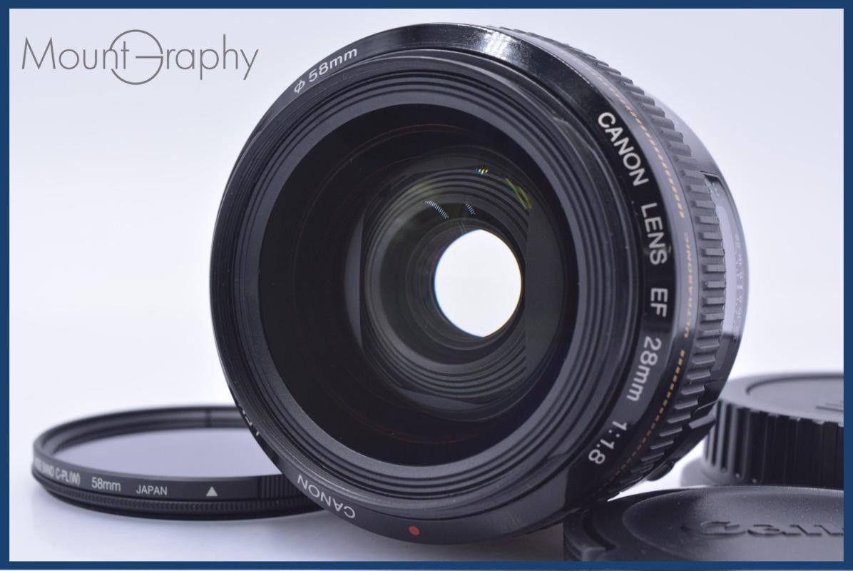【動作保証】 キヤノン Canon EF 28mm F1.8 USM 前後キャップ&レンズフィルター付 同梱無料 #my628