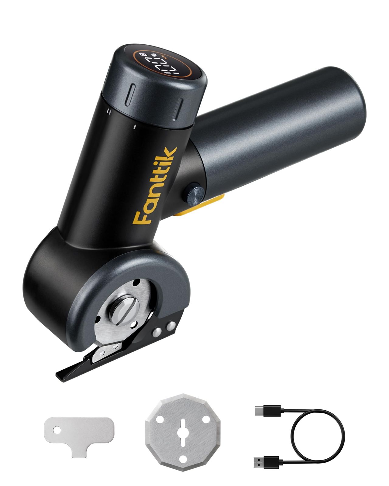 Fanttik C8 Nano 電動カッター 3.7V コードレス 電動ハサミ LEDディスプレイ 充電式 段ボールカッター 替刃2枚付 簡単ブレード交換機能 LEDライト 薄い段ボール カーペット レザー用 | LEDディスプレイ付 Typ f0c70d27