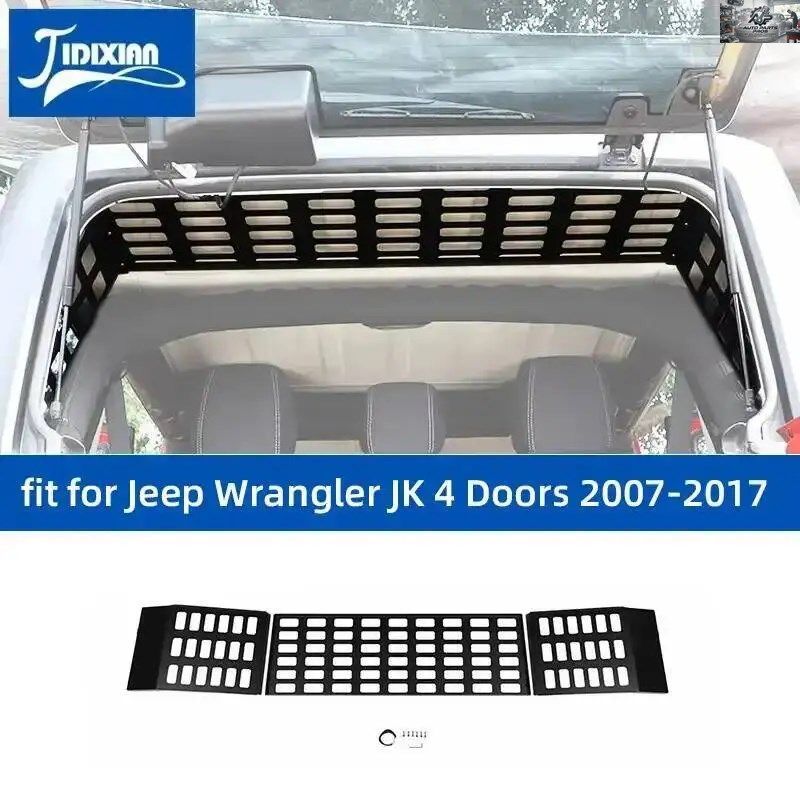 車のトランク ルーフ ストレージ シェルフ カーゴ ラック ブラケット ジープ ラングラー JK 4 ドア 2007-2017 リア ラックカスタム パーツ