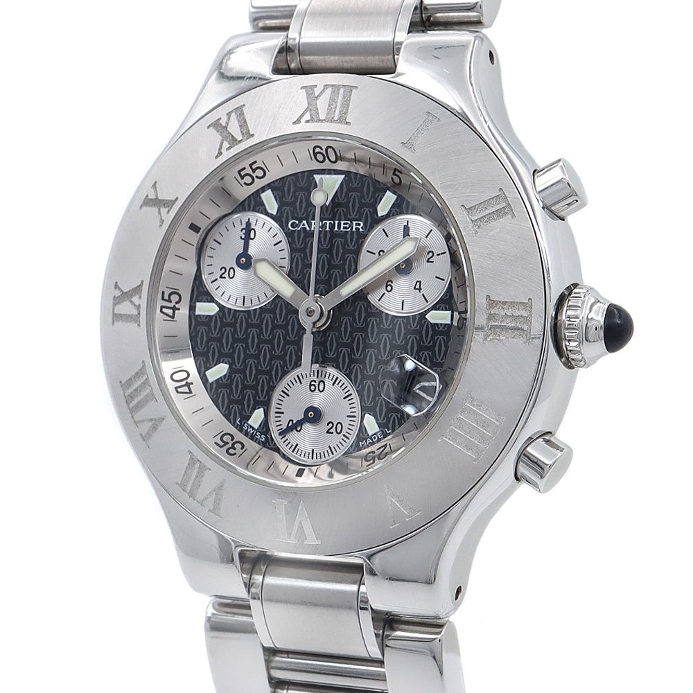 電池交換済 Cartier カルティエ マスト 21 クロノスカフ W10172T2