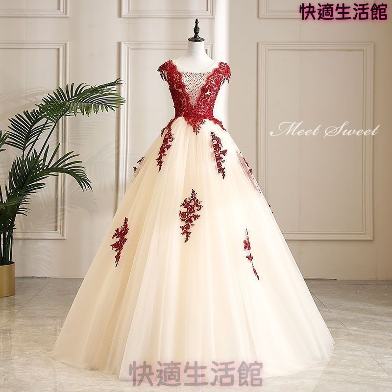 新品 ウエディングドレス カラードレス 花嫁 二次会ドレス ベージュ プリンセスラインドレス ウェディングドレス 結婚式 イブニングドレス ロングドレス コンサート 発表会 大きいサイス パーティードレス カクテルドレス 前撮り 後撮り ブライダル フォーマル