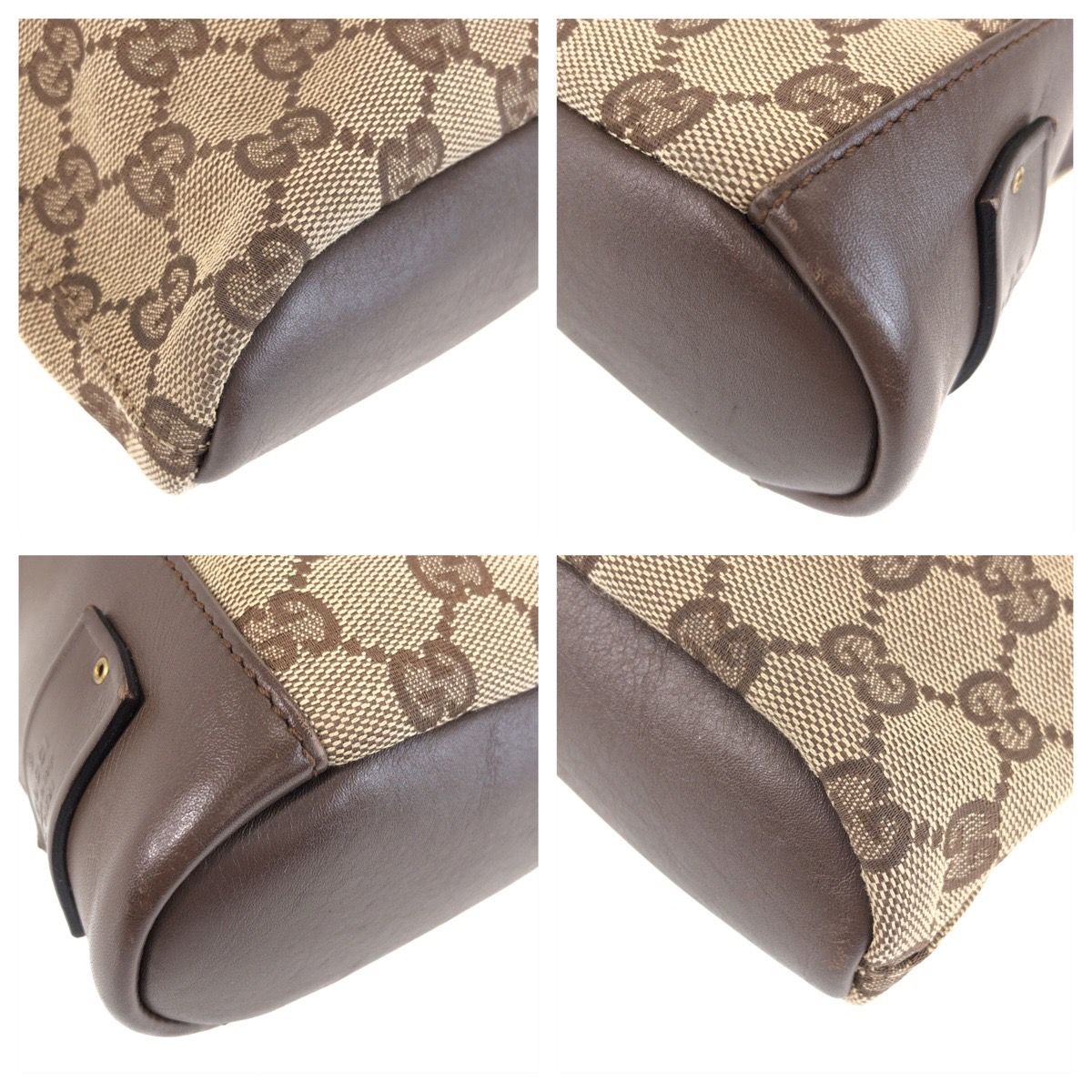 GUCCI グッチ ベージュ ブラウン ゴールド金具 GGキャンバス/レザー