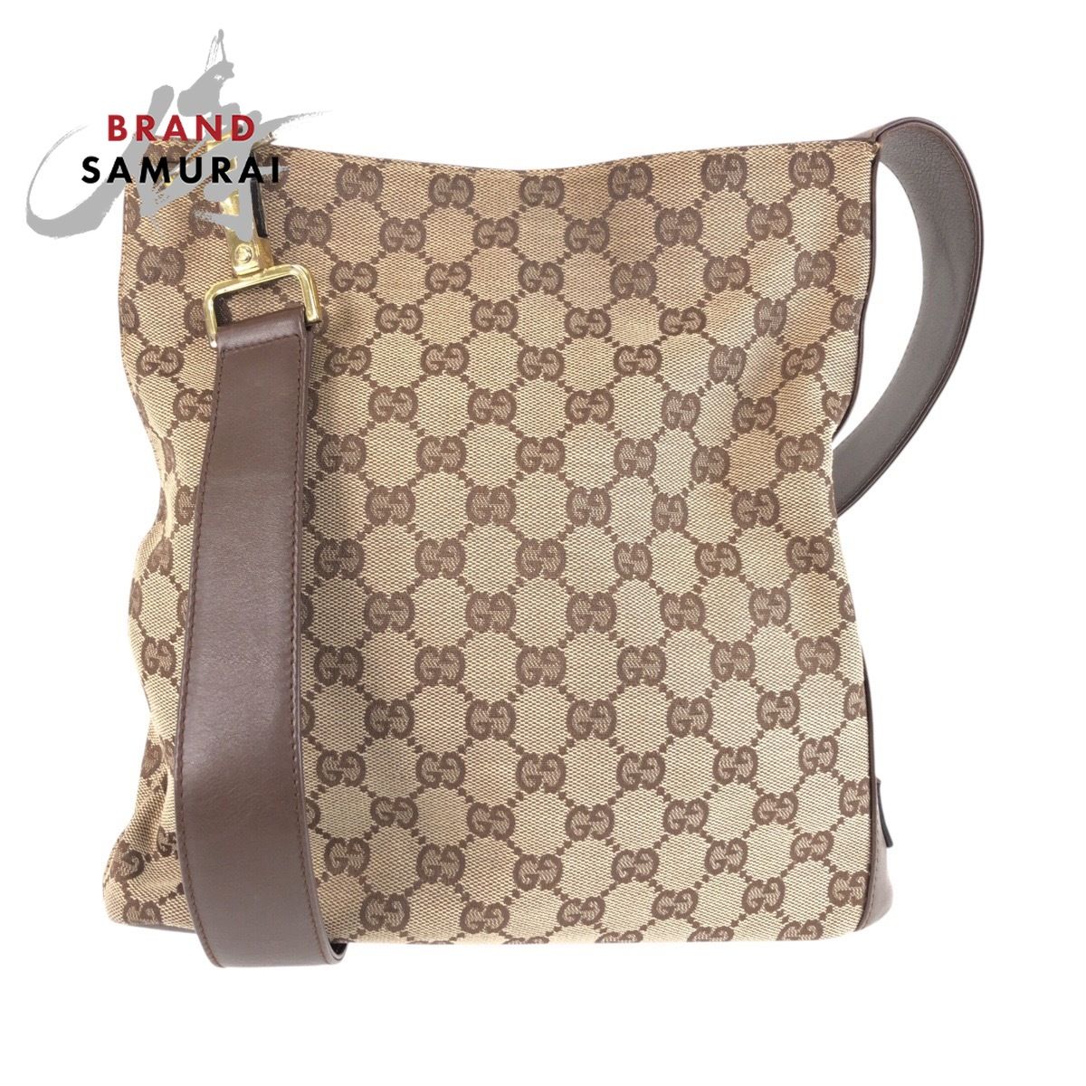 美品　GUCCI クラッチバッグ GG レザー ロゴ ベージュ ブラウン 金 GUCCI グッチ ベージュ ブラウン ゴールド金具 GGキャンバス/レザー