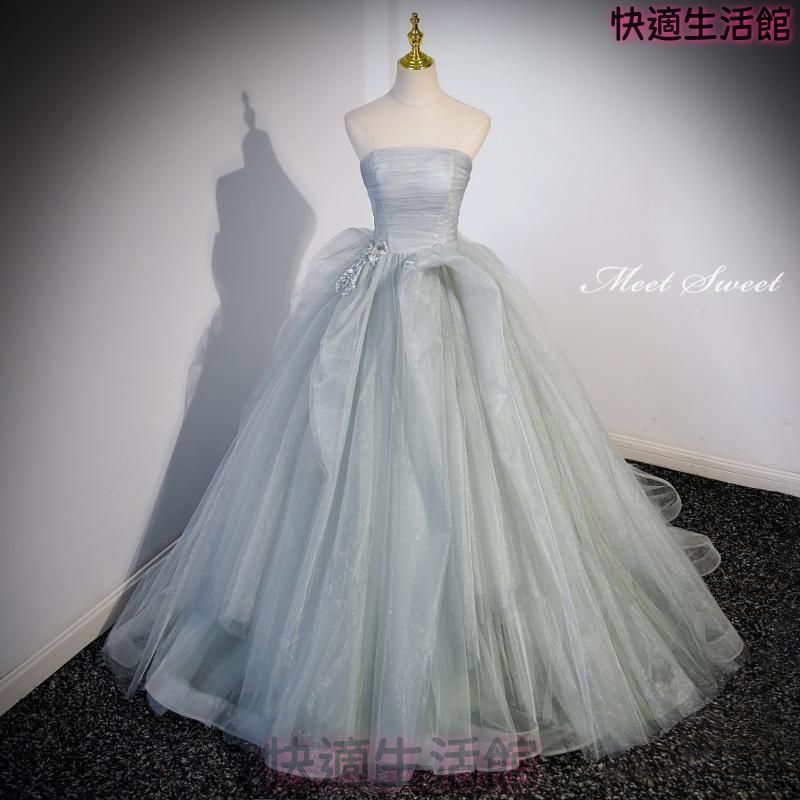 新品 カラードレス 編み上げ グリーン チュール ステージドレス ロングドレス 結婚式 二次会 発表会 演奏会 ウェディングドレス ウエディングドレス プリンセスドレス イブニングドレス コンサート コンクール パーティードレス ブライダル 花嫁 披露宴 cp