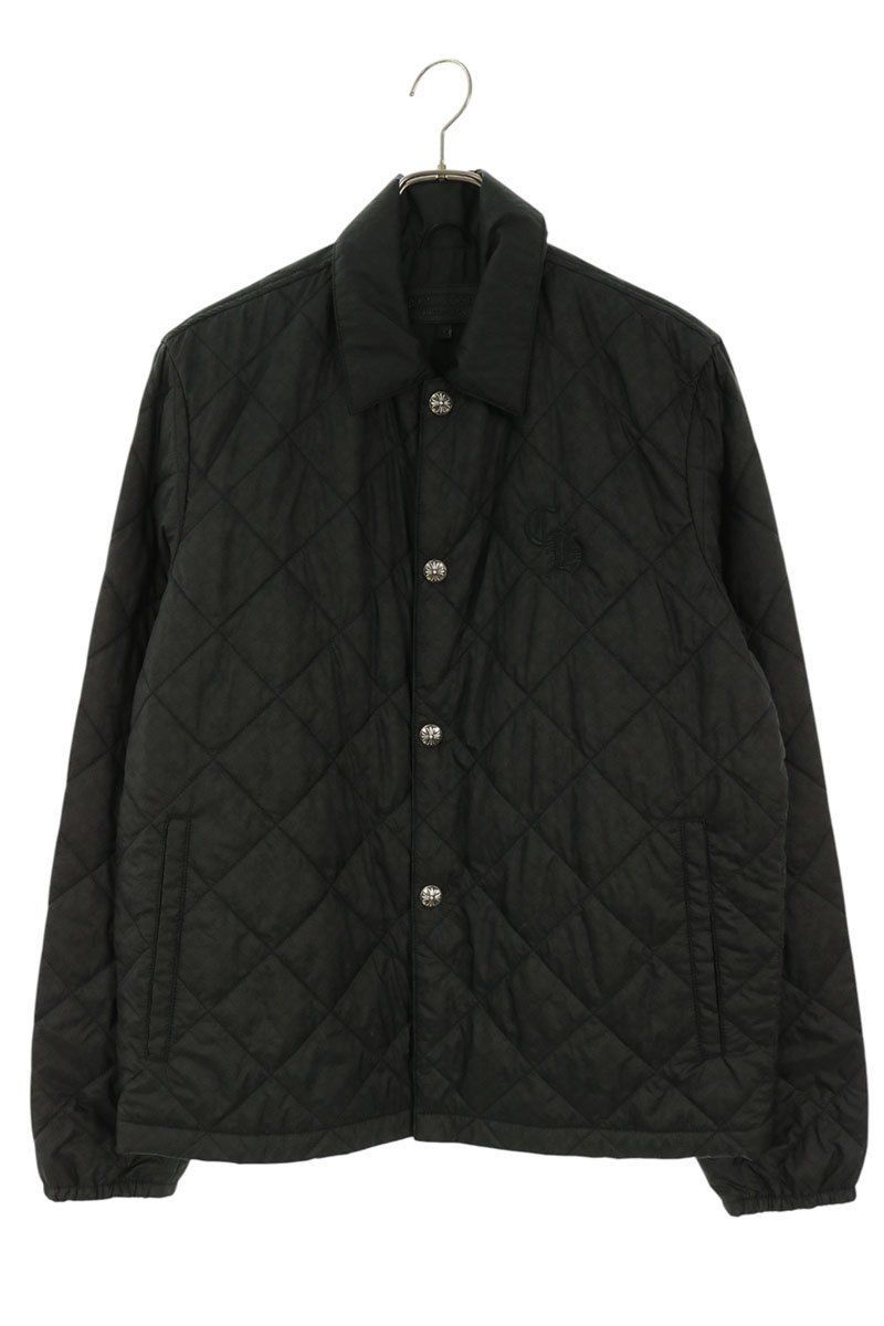 クロムハーツ RIGGINS QUILTED FBRC CH刺繍クロスボールボタンナイロンジャケット メンズ M