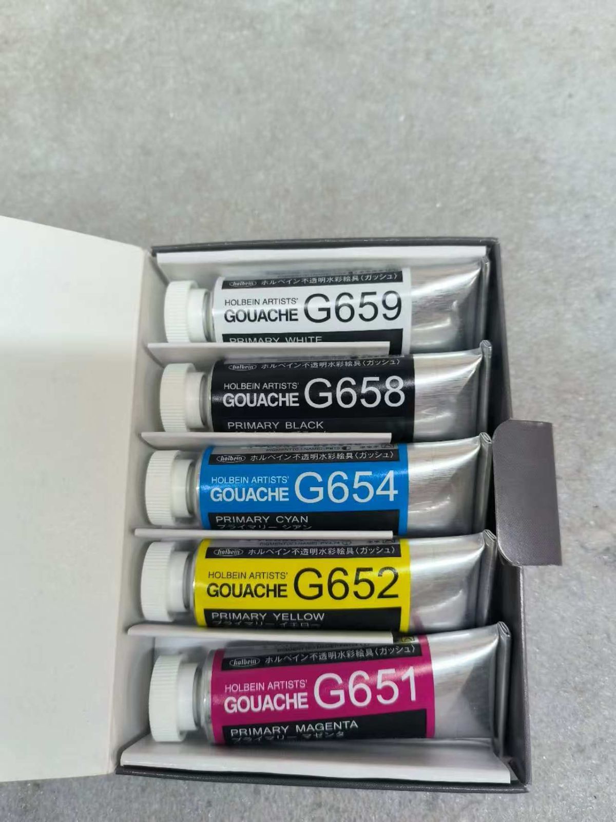 ホルベイン 不透明水彩絵具〈ガッシュ〉 G741 15ml 基本色5色セット