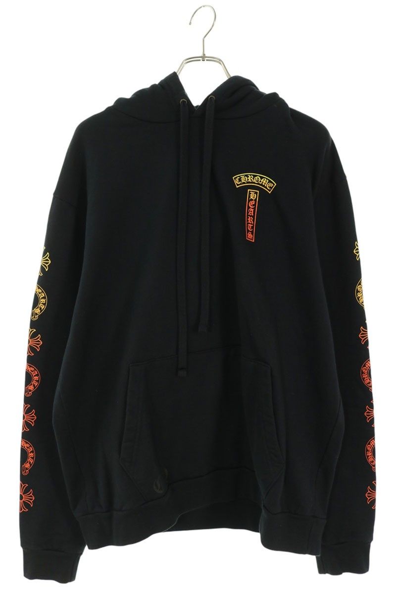 クロムハーツ SWTSHRT PLVR バーティカルロゴプリントパーカー メンズ M