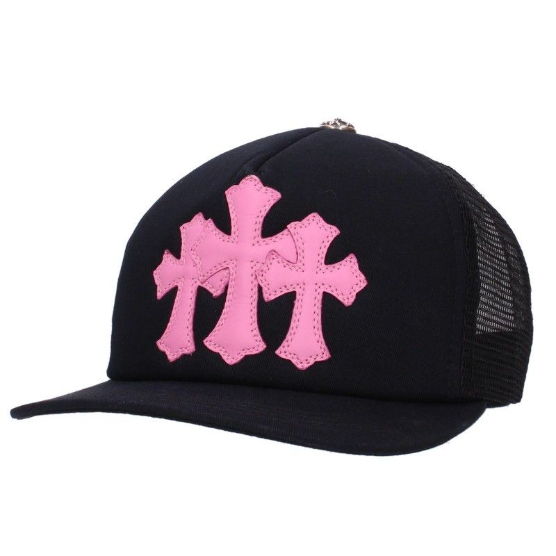 クロムハーツ TRUCKER CAP/レザーパッチトラッカー セメタリーパッチクロスボール付メッシュ帽子 メンズ ONE SIZE