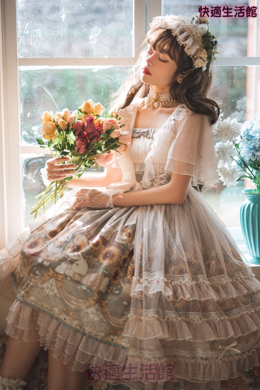 新品 ロリータ ひまわり物語 ワンピース Lolita JSK 通販 文化祭 学園祭 衣装 ゴスロリ ゴシック メイド コスチューム アニメ 通販 cp731