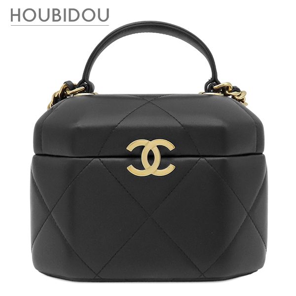 シャネル CHANEL ショルダーバッグ マトラッセ スモール バニティ バッグ レザー ブラック ゴールド金具 黒 ココマーク チェーン ランダムシリアル【中古】