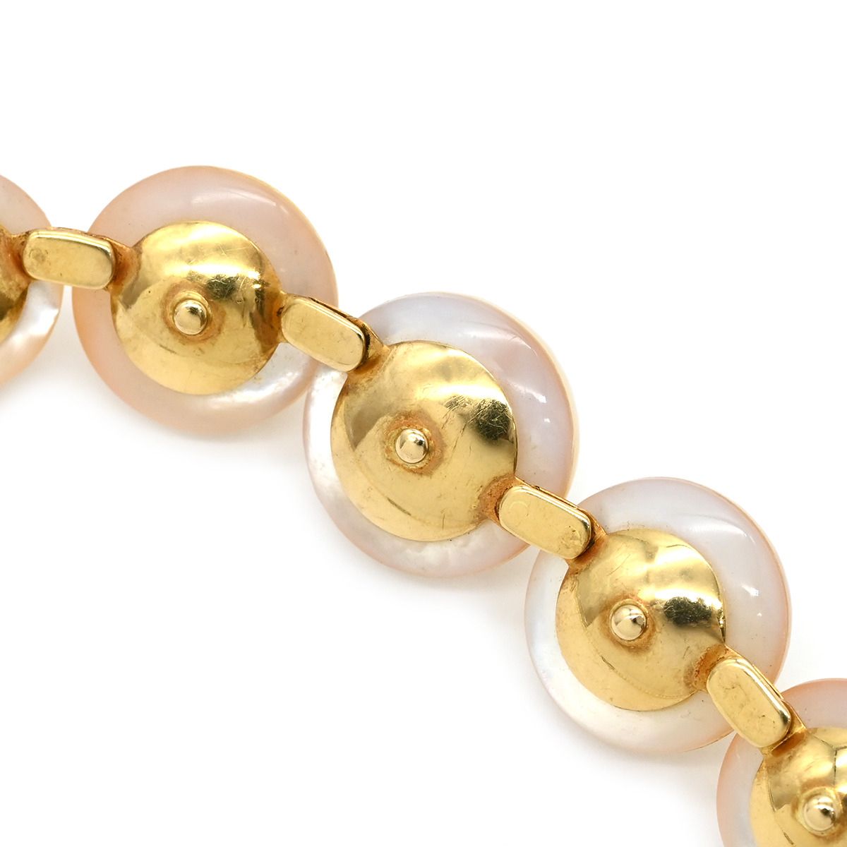 タサキ TASAKI ネックレス マベパール パールホワイト×イエローゴールド Au750 18K 18金 真珠 5P 5粒 グラデーション ライン アーチ 【中古】