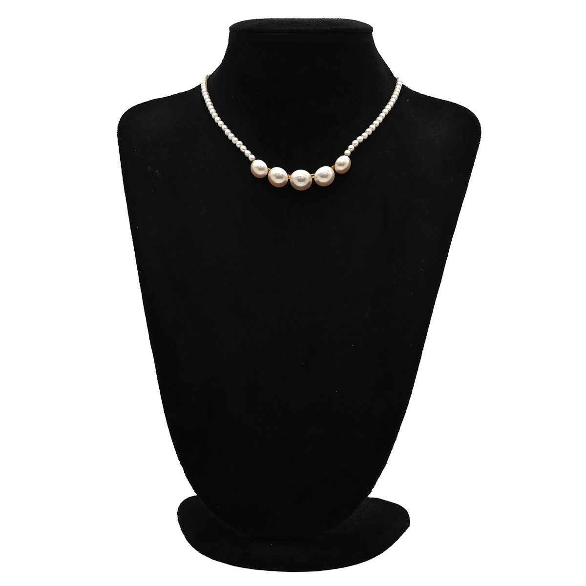 タサキ TASAKI ネックレス マベパール パールホワイト×イエローゴールド Au750 18K 18金 真珠 5P 5粒 グラデーション ライン アーチ 【中古】