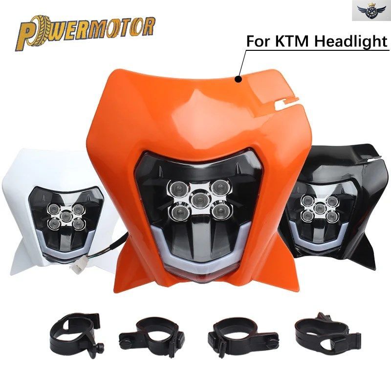 KTM EXC 300 モーターサイクル ヘッドライトプレート ブラケット付き LED XC SX SXF XCW EXCF 2012-2021 エンデューロ ダートバイク カスタ