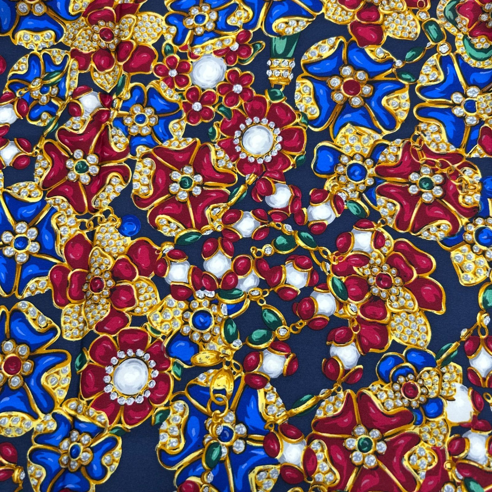 極美品】CHANEL シャネル ジュエリー 宝石 花 スカーフ シルク