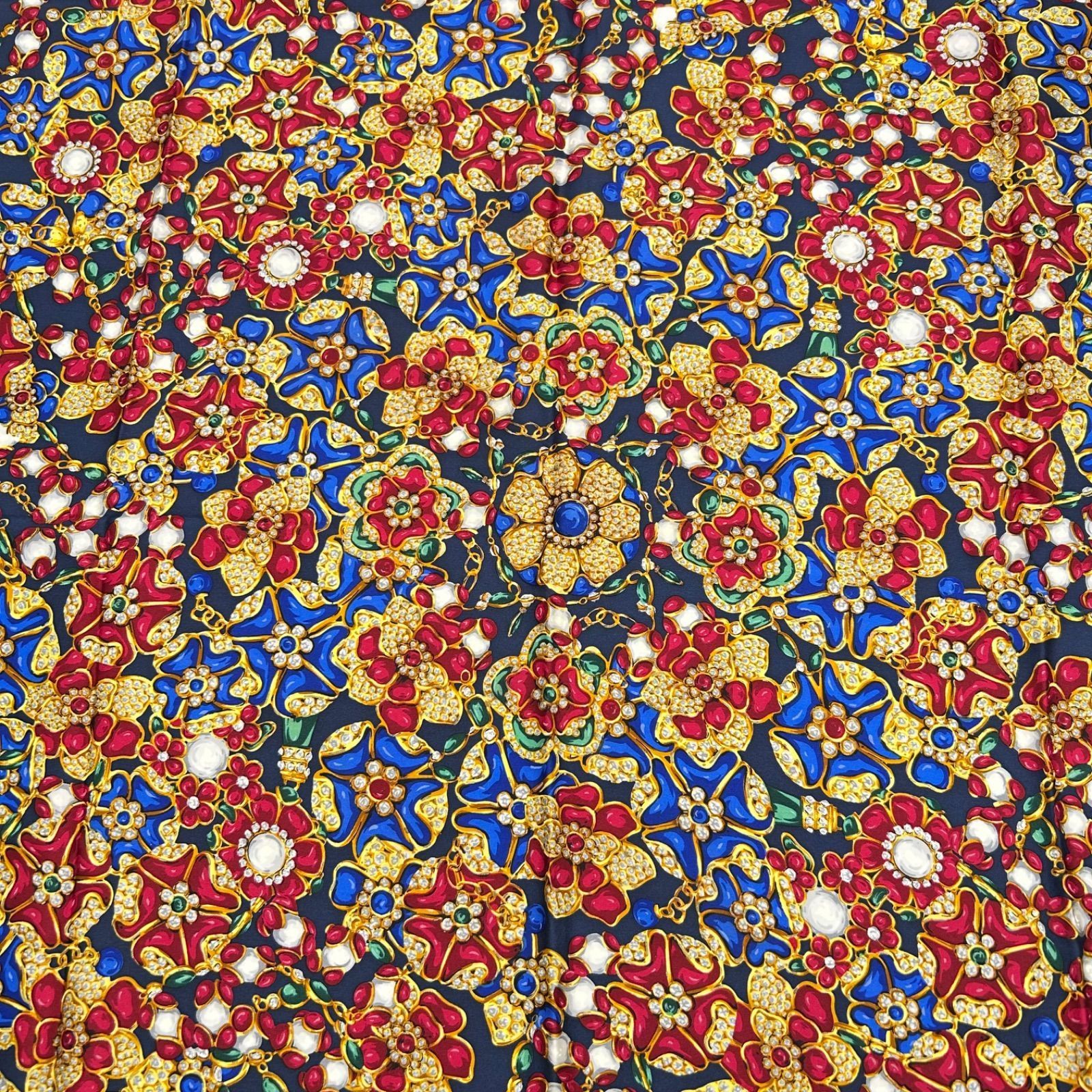 極美品】CHANEL シャネル ジュエリー 宝石 花 スカーフ シルク