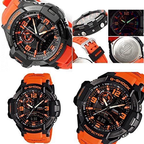 msオレンジ 公務員 消防隊 レスキュー 自衛隊 G-SHOCK Sky Cockpit 20気圧防水 アナデジ プラベルトウォッチ メンズ向（GA-1000-2B GA-1000-4A） (GA-1000-4A（オレンジ）) 29,049円