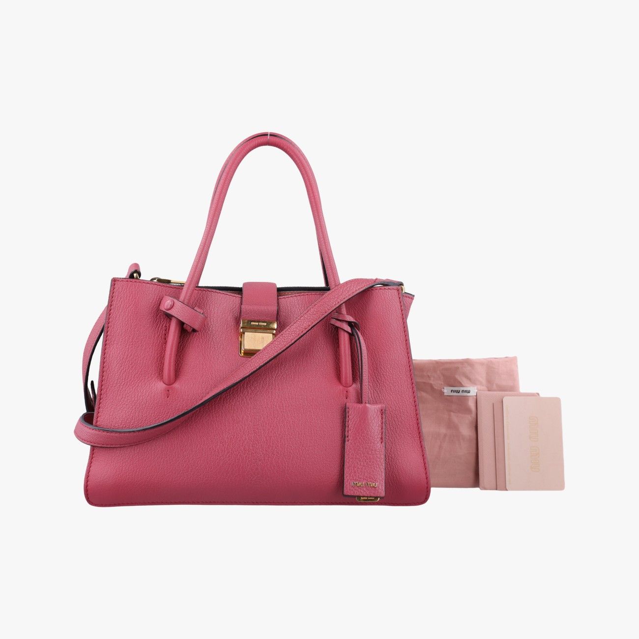 ミュウミュウMiu Miuマドラス フューシャピンク レザー 5BA104 31/V 164
