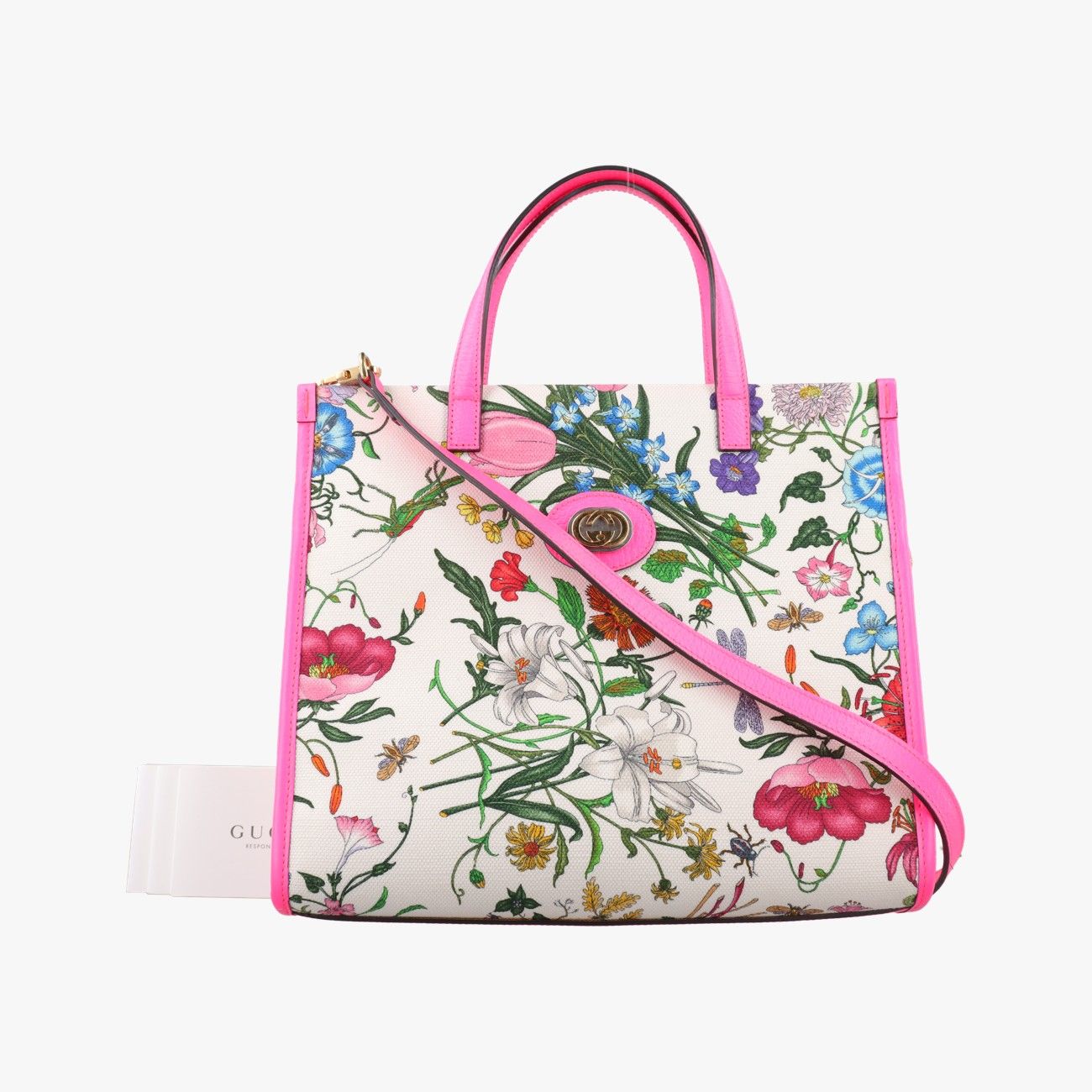 グッチGucciフローラプリント マルチカラー キャンバス×レザー 550141 D028732046 48,000円