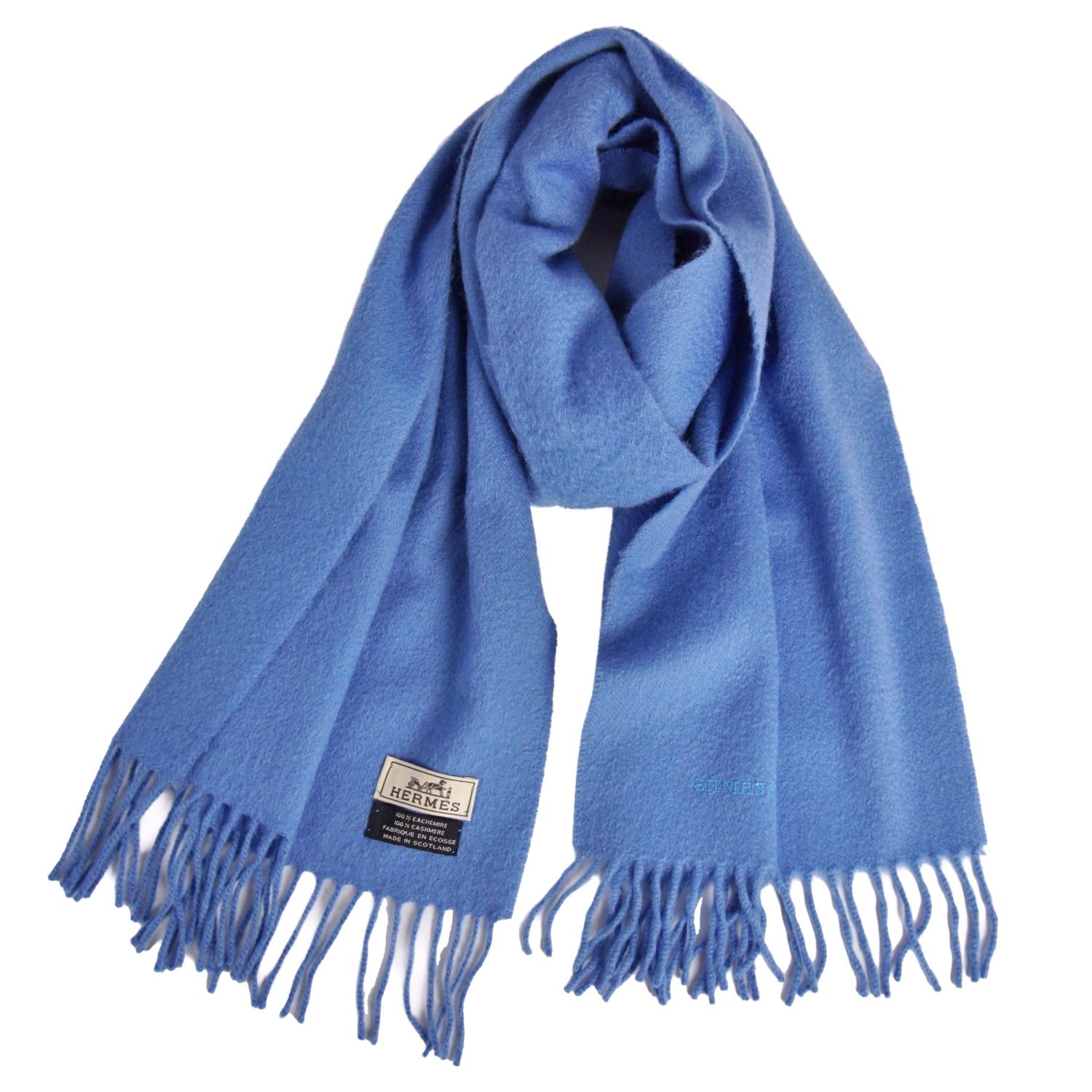 極美品 エルメス HERMES マフラー ストール フリンジ カシミヤ メンズ