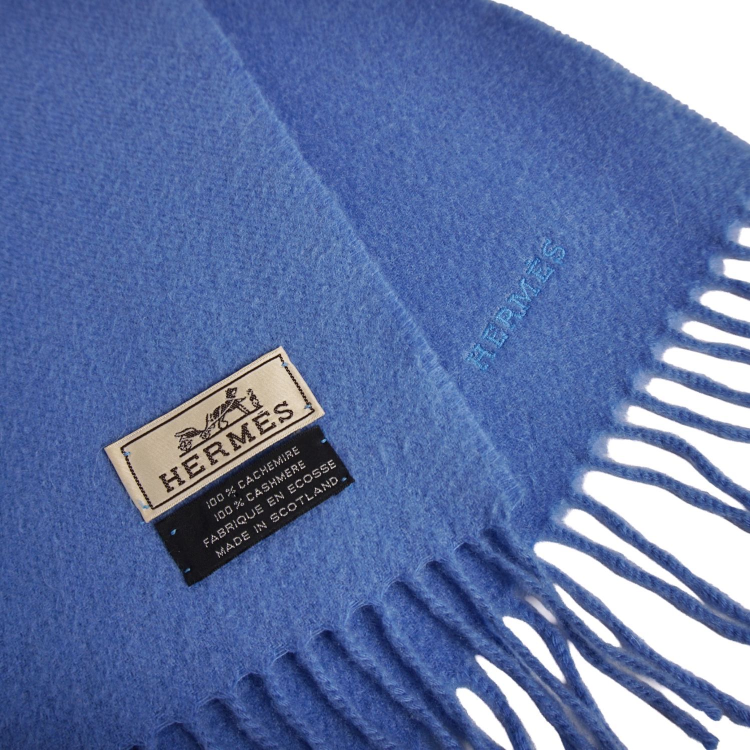 極美品 エルメス HERMES マフラー ストール フリンジ カシミヤ メンズ