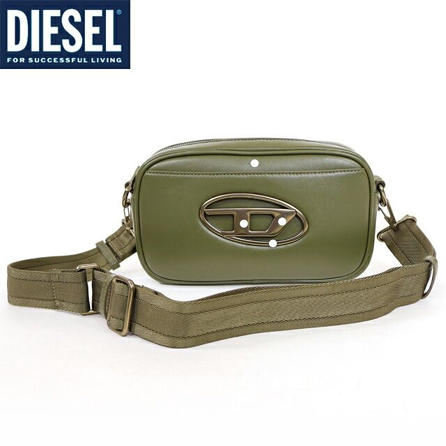ディーゼル DIESEL【訳あり】メンズ ショルダーバッグ Dポイントフェイクレザーショルダーバック（横型） カーキ系（サイズ/UNI）cm3013