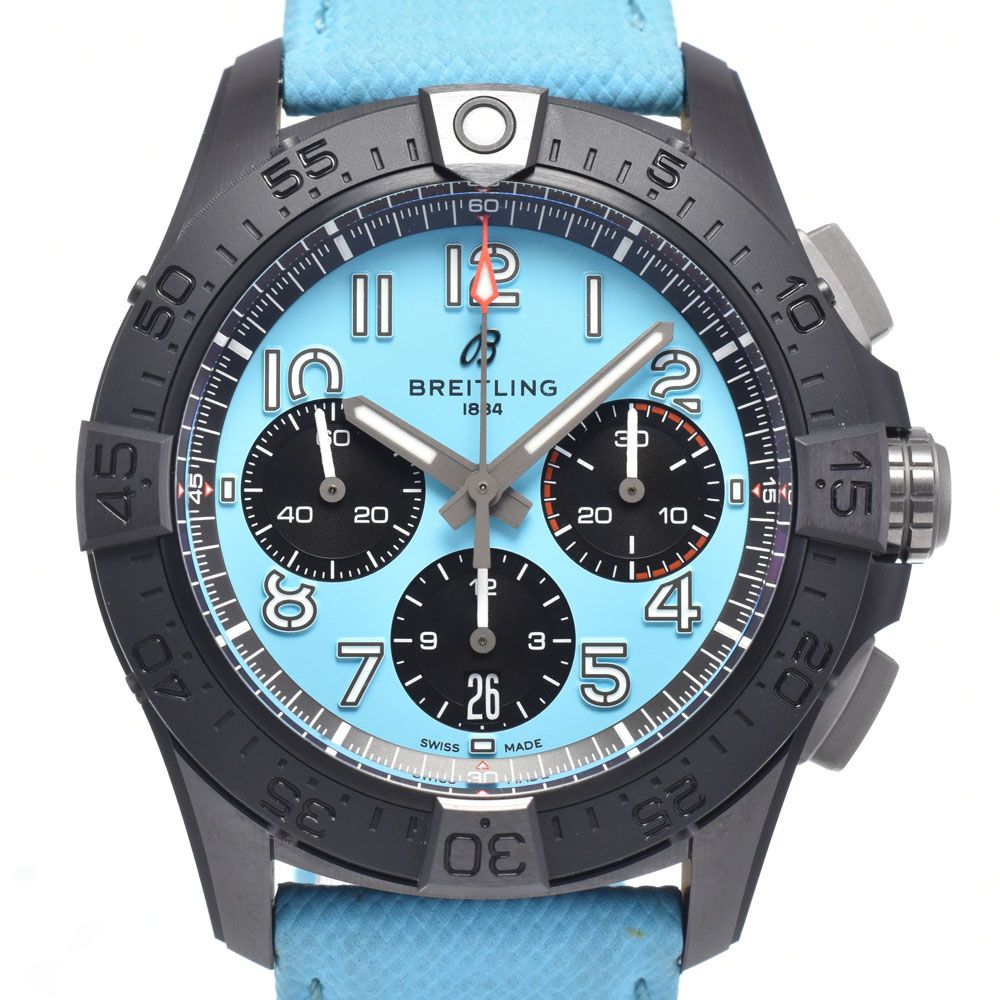 ブライトリング BREITLING SB0146 アベンジャー B01 クロノグラフ ターコイズ 自動巻き メンズ 美品 保証書付き 腕時計 A#149501