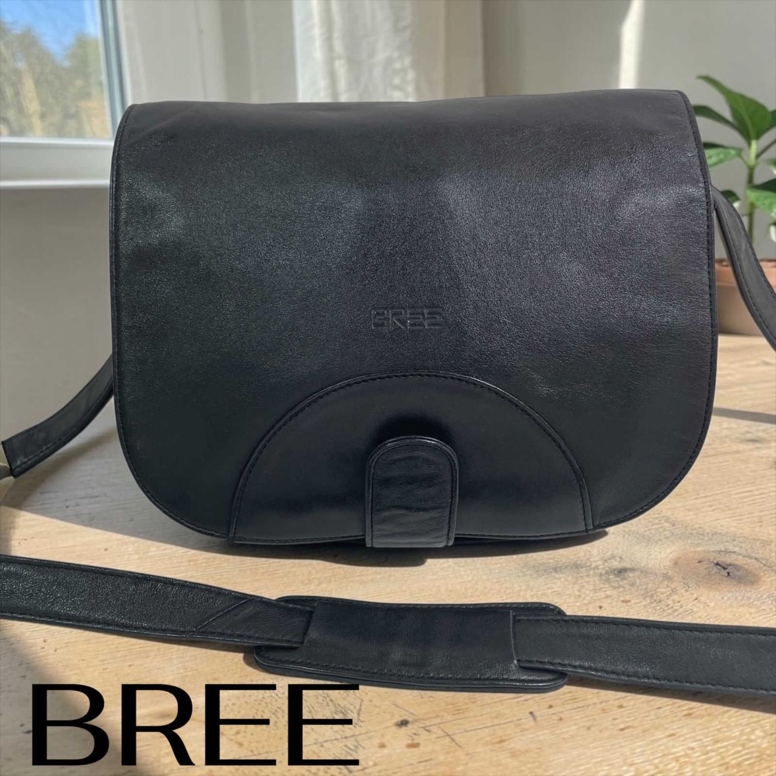 逸品】BREE ブリー ショルダーバッグ ブラック レザー - メルカリ