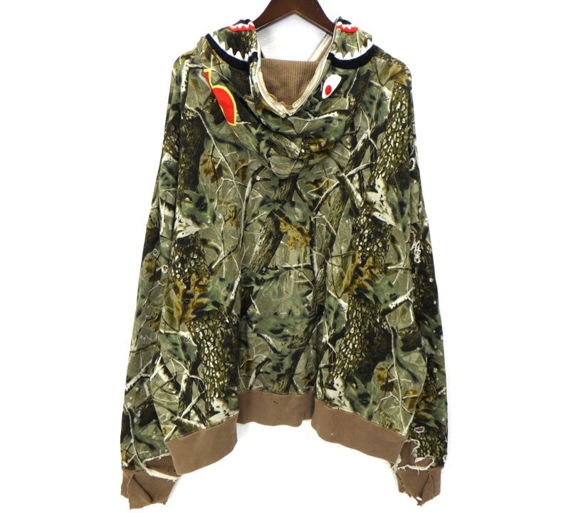 セントマイケル SAINT MICHAEL × アベイシングエイプ A BATHING APE 【 SM HR1 0000 C38 SHARK FULL ZIP HOODIE 】 フル ジップ カモフラ シャーク スウェット パーカー n11634 セントマイケル SAINT MICHAEL × アベイシングエイプ A BATHING APE
