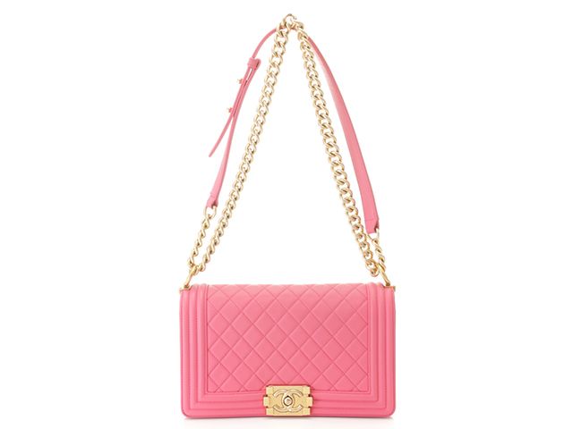 CHANEL シャネル ボーイシャネル25 マトラッセ チェーンショルダー ピンク/GP ラムスキ 【中古】471