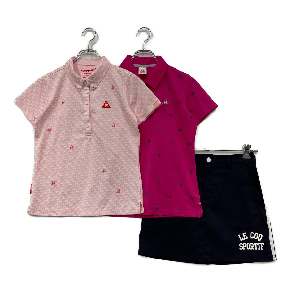 中古 レディース ルコックスポルティフ le coq sportif コーディネートセット M スカート 9号 春夏 初ラウンド コースデビュー ボタンダウン インナーパンツ一体型