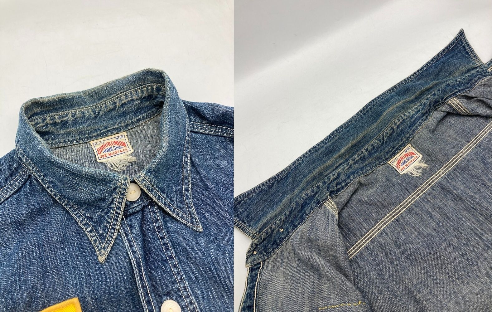 ジョー マッコイ 8HOUR UNION ワッペン 半袖 デニムシャツ メンズ 中古