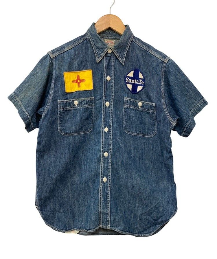 ジョー マッコイ 8HOUR UNION ワッペン 半袖 デニムシャツ メンズ 中古