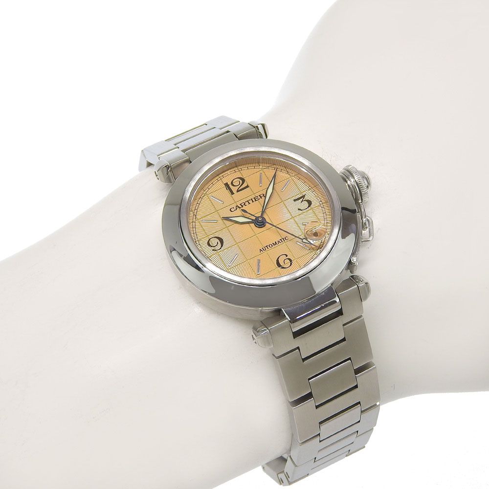 本物保証】 新品同様 カルティエ CARTIER パシャC W31024M7 サーモン
