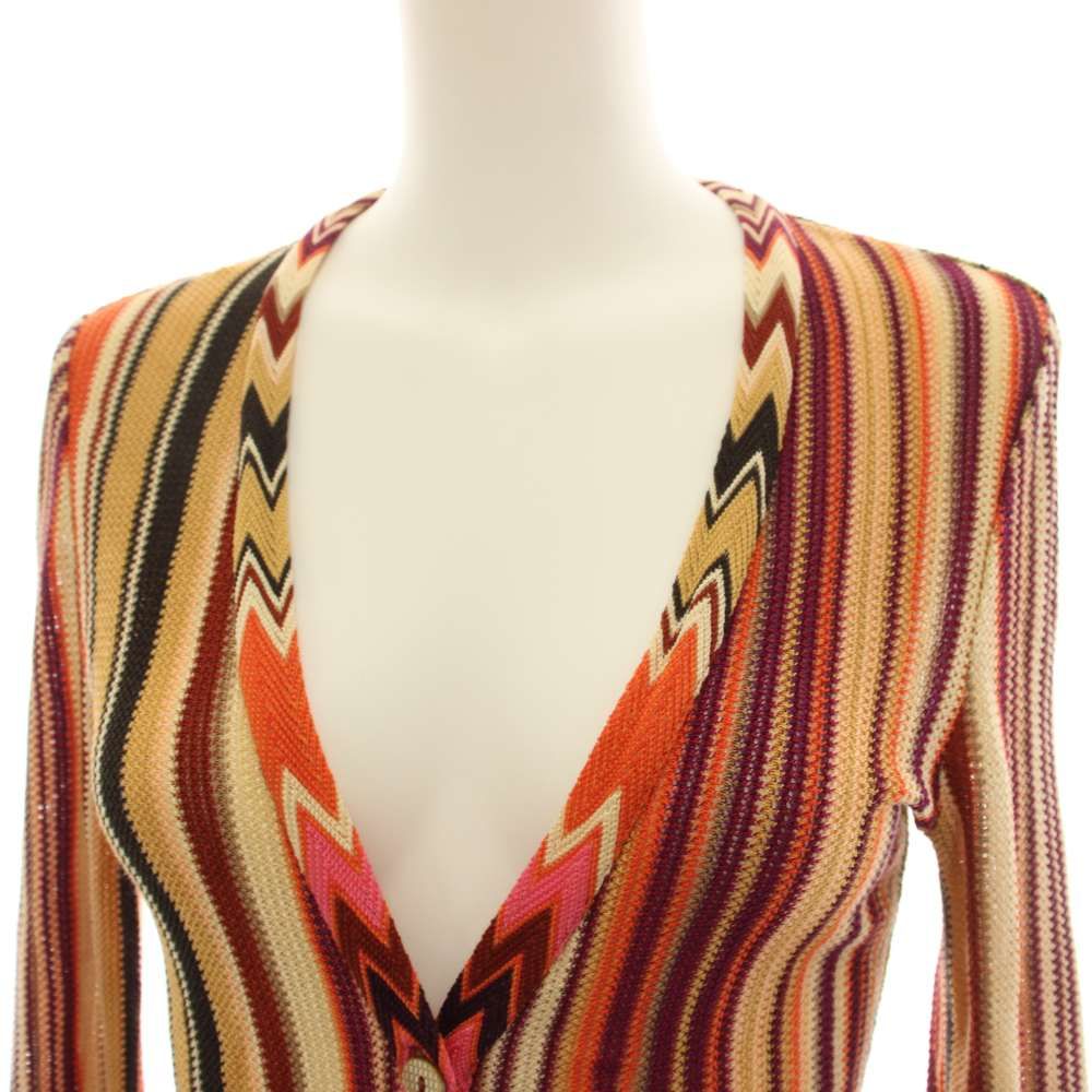 ミッソーニ MISSONI ニットカーディガン ヴィンテージ 長袖 ストライプ