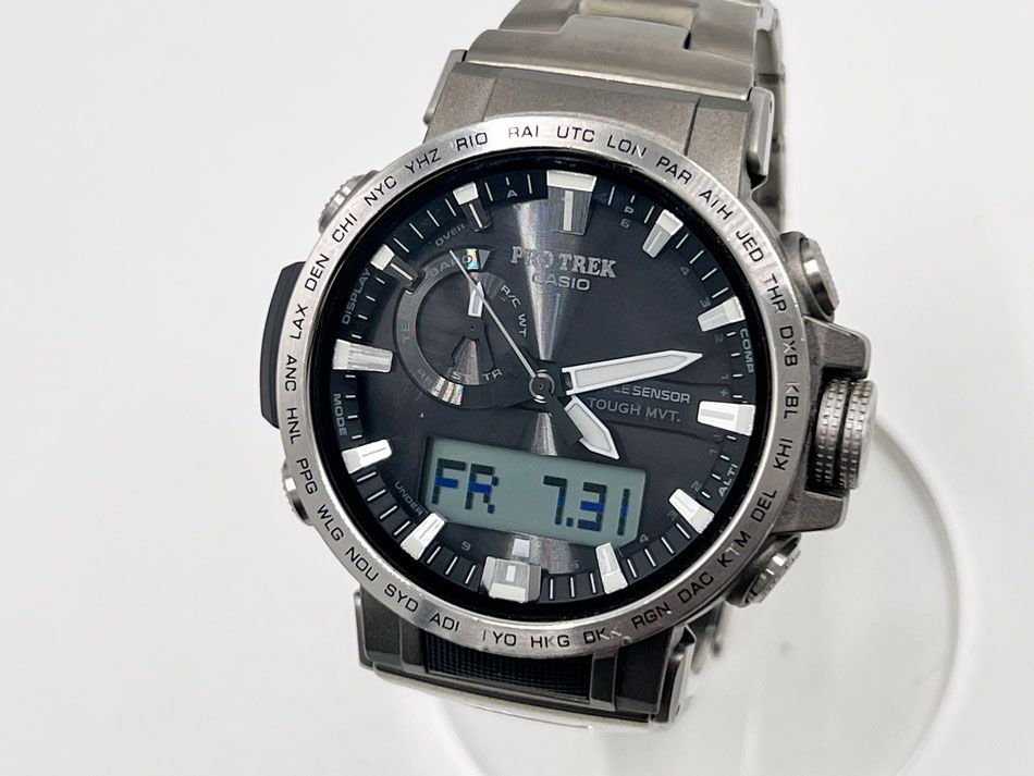 CASIO カシオ PROTREK プロトレック 電波ソーラー メンズ 腕時計 Climber Line クライマーライン チタンバンド PRW-60T-7AJF
