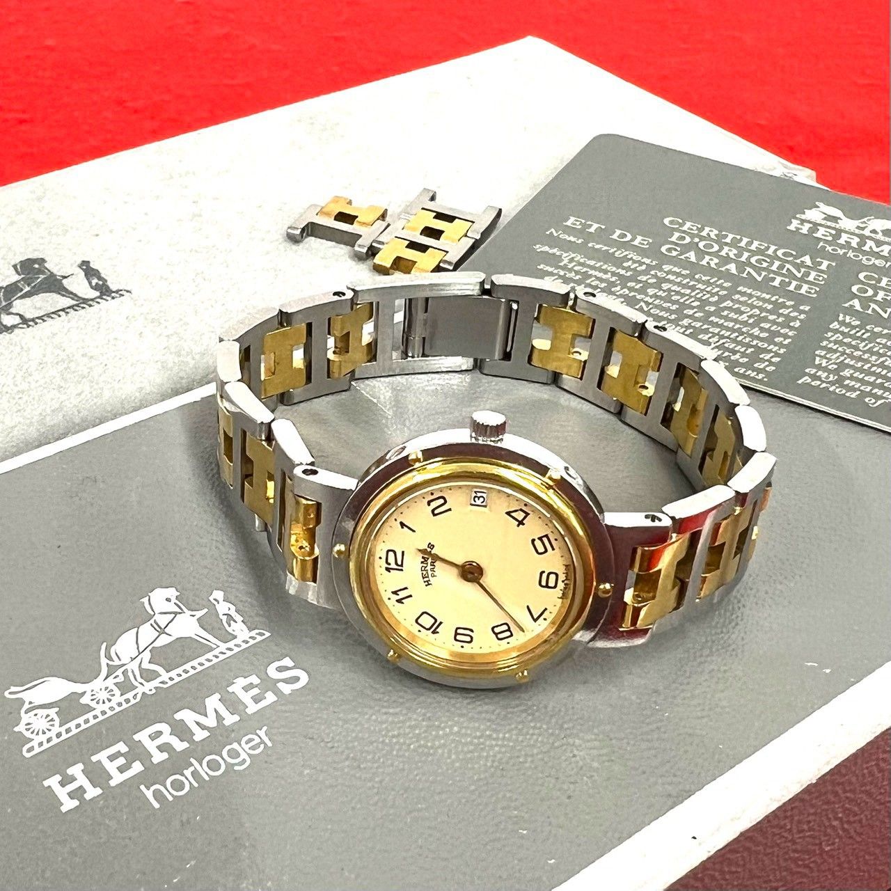 極 美品 保存箱付き HERMES エルメス クリッパー ステンレス GP