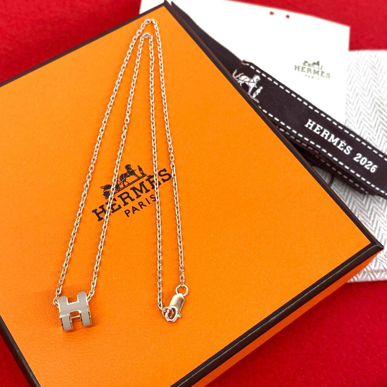 極 美品 箱 袋付き HERMES エルメス ミニ ポップアッシュ ネックレス