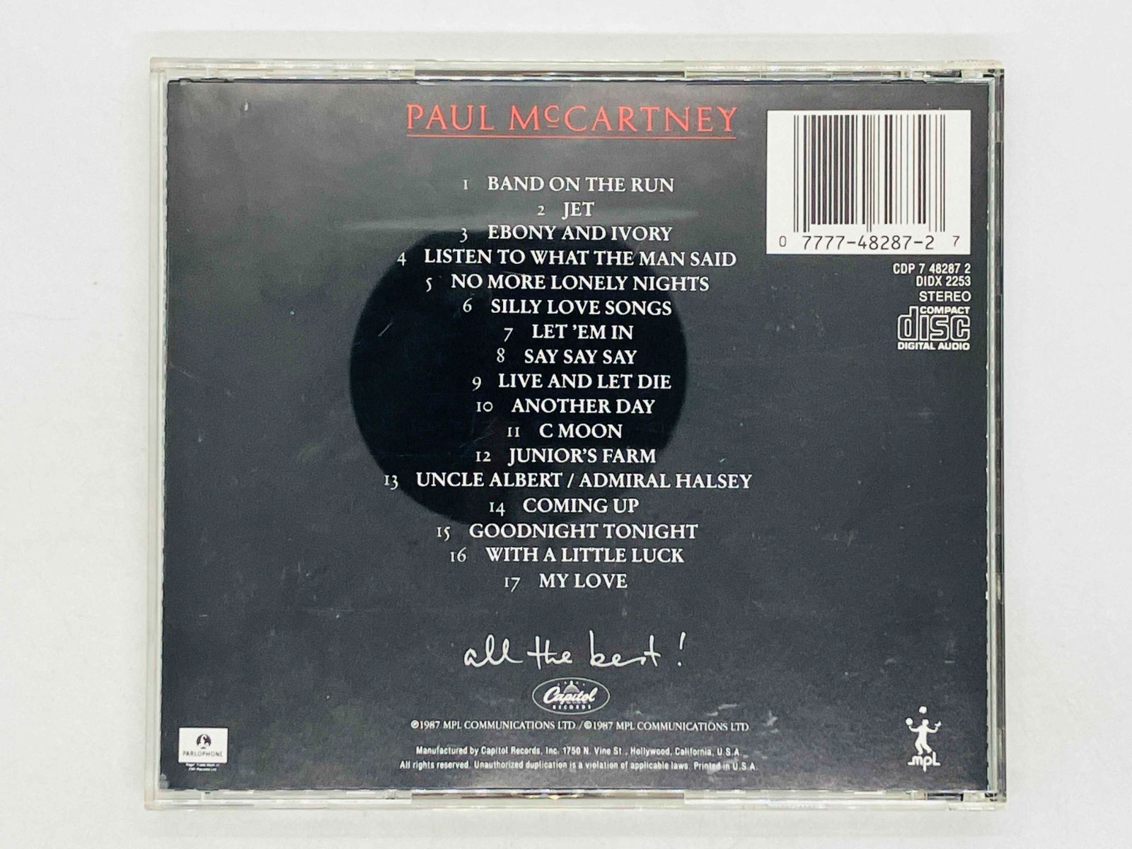 CD PAUL McCARTNEY / ALL THE BEST / ポール・マッカートニー / オール