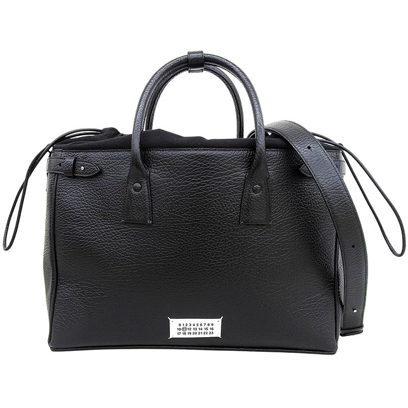 メゾンマルジェラ Maison Margiela 5AC 2WAYバッグ ハンドバッグ ショルダーバッグ レザー ブラック SB1WD0001 中古 新入荷 OB2893