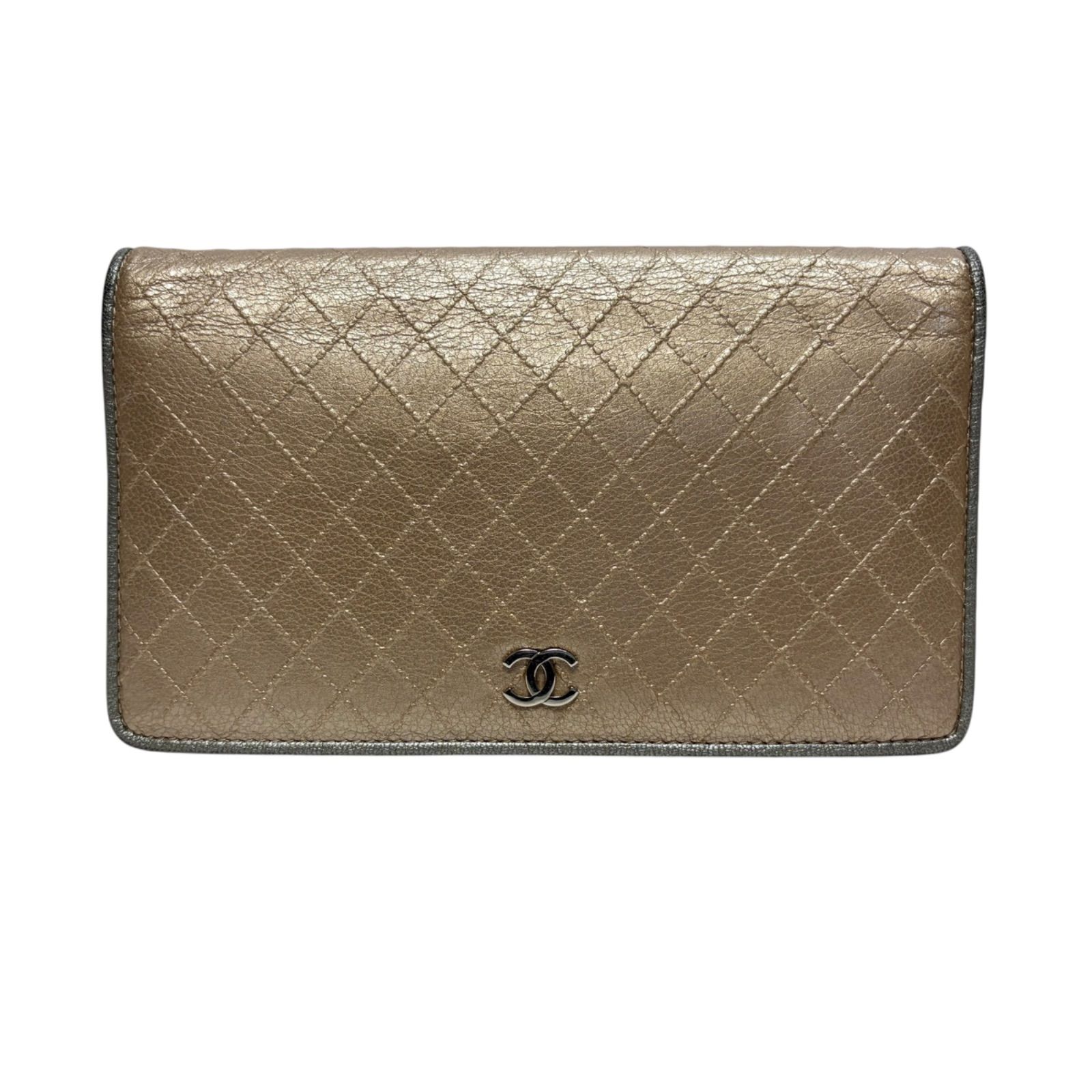 5033 CHANEL シャネル 長財布 ビコローレ ゴールド シルバー