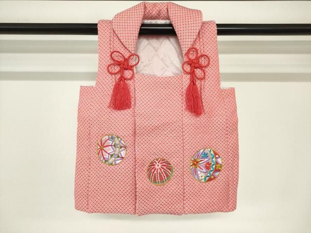 平和屋着物[]七五三　女の子　子供　被布　総刺繍　手毬文　DABJ3072ea